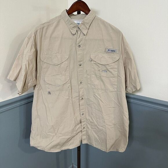 Columbia PFG Performance Fishing Gear Short Sleeve Button Down Shirt XL - Picture 1 of 3